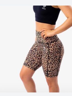 Guru Active Women’s Leopard Print Biker Shorts